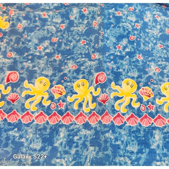Ocean Octopus Sea Life Cotton Fabric  With Coordinating Border Fabric over 4 yd - Picture 9 of 10